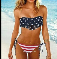 Bikini flecos rojo y azul.Talla M